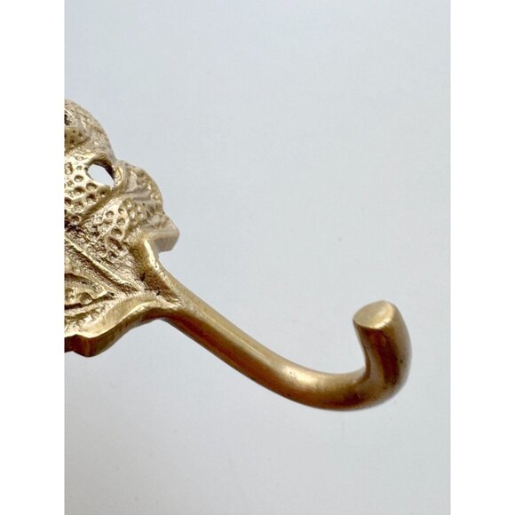 Vintage Solid Brass Oak Leaf Wall Hook Coat Hook - Picture 6 of 7